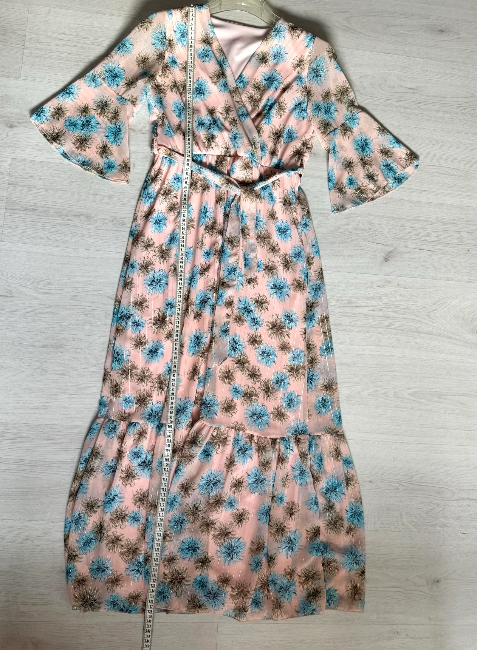 Long floral dress with gold thread size L – photo 9
